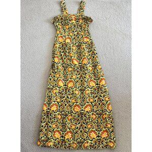 Vintage Maxi Dress‎ Floral Pattern Sleeveless 70s Boho Festival